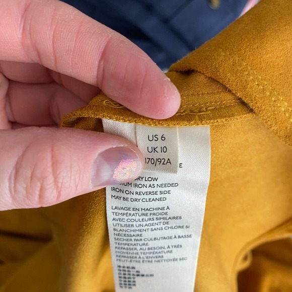 Anthropologie Maeve Orange Flounced Faux Suede Midi Skirt High-low Hem Size 6 - Picture 6 of 12